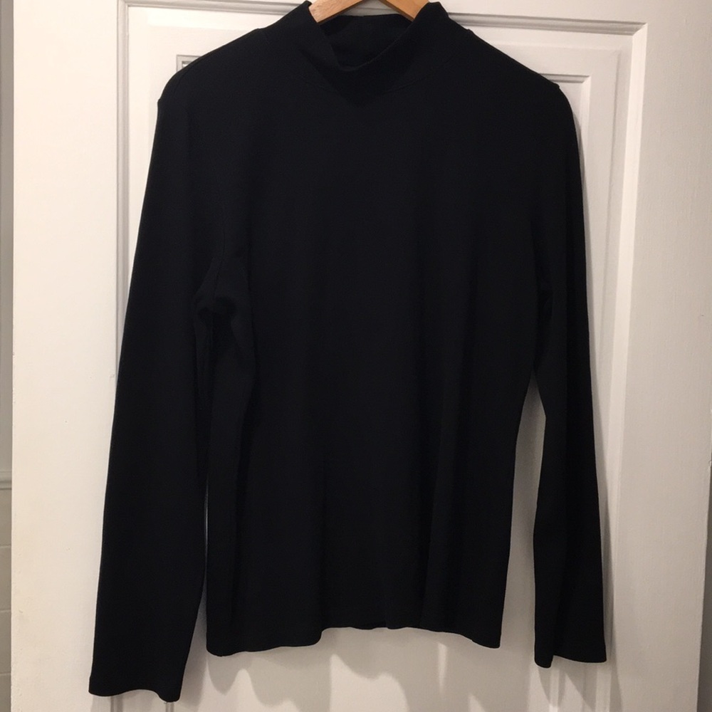 Black Mock Turtle Neck Long Sleeve Shirt